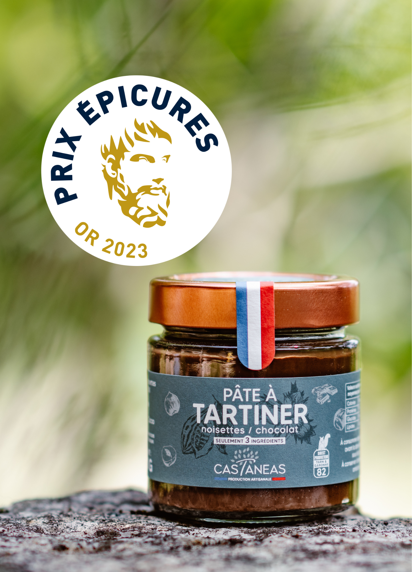 Vainqueur du Prix Epicures d'OR 2023 dans la catégorie "Tartinables sucrés et miels "